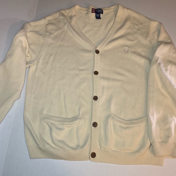 Chaps Cardigan Cream Color two pocket front EUC 🆕 - Picture 5 of 8